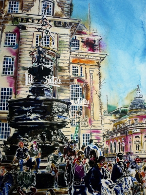 Meeting Place - ©2020-Cathy ReadWatercolour-and-Acrylic-ink-76x56cm