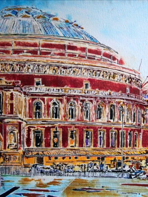 Albert-Hall-Cathy-Read-©2021-Watercolour-and-Acrylic-45.7-x-61-cm