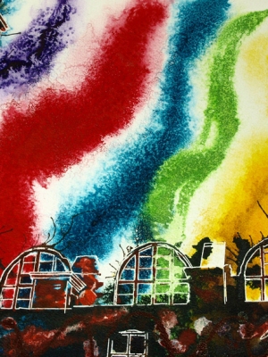 Battersea Arts - ©2019 Cathy Read - Watercolour and Acrylic - 38 x 28 cm