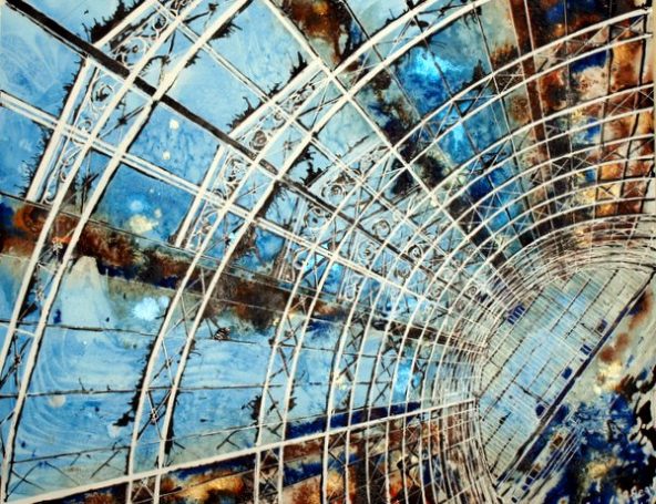 Timeless Design- ©2012-Cathy-Read-Watercolour and acrylic ink -50-x-40-cm. - £570 framed