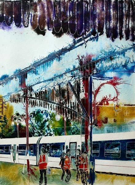 Marylebone painting from ©2012 - Cathy Read - The journey begins- Mixed media -76x56cm