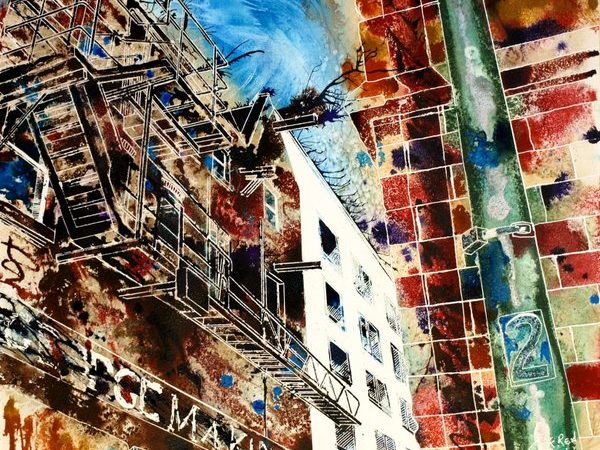Cathy Read - Artist Fire Escapes Painting