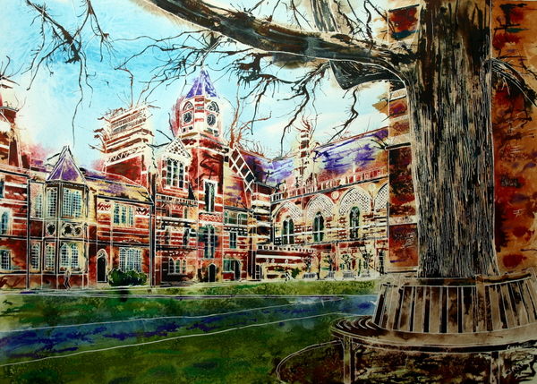 ©2013 - Cathy Read - Keble College - Watercolour and Acrylic- 55 x 75 cm