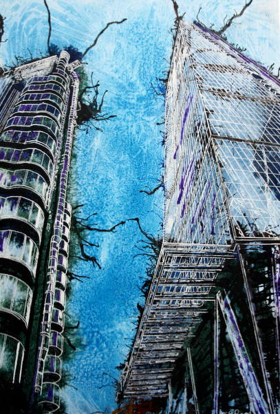 #LloydsBuildingPainting #Painting of the Lloyds Building #CheesegraterPainting #Painting of the Cheesegrater Fenchurch Street, the New Kid on the Block by Cathy S R Read