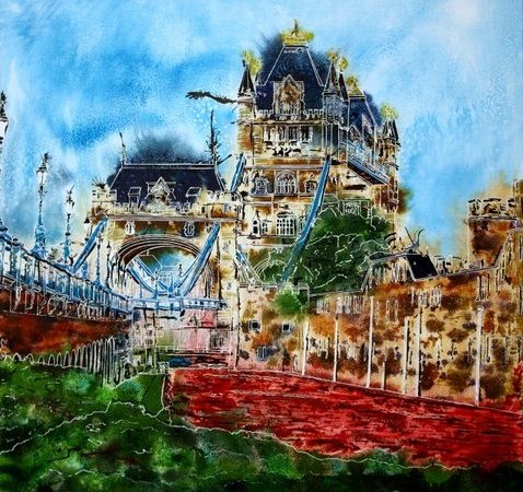 ©2015 - Cathy Read - Tower Poppies - Watercolour and Acrylic - 102 x 81cm - £1500