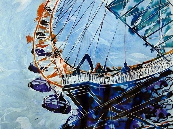 Painting of the London Eye©2011- Cathy Read-Millenium Vision-38x28cm- Mixed Media