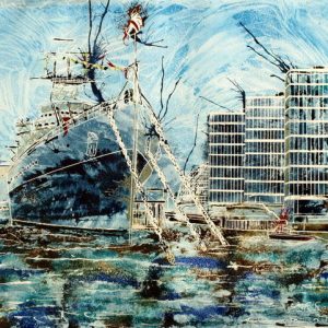 ©2013 - Cathy Read - HMS Belfast - Watercolour and Acrylic - 40 x 50 cm