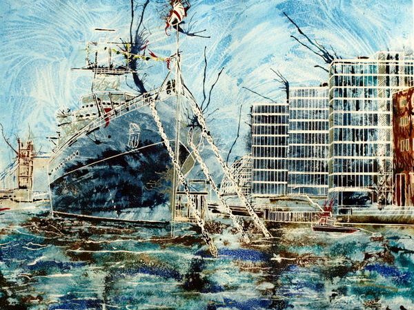Cathy Read - Artist - HMS Belfast Painting