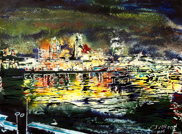 ©2015-Cathy-Read-River-lights-Watercolour-and-Acrylic-28x38cm