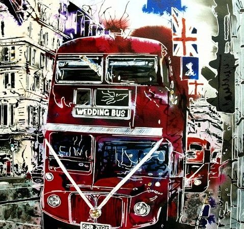 ©2016 - Cathy Read - Wedding Bus- Watercolour and Acrylic - 50 x 40 cm