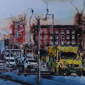 ©2016 - Cathy Read - Ambulance- Watercolour and Acrylic - 40 x 50cm