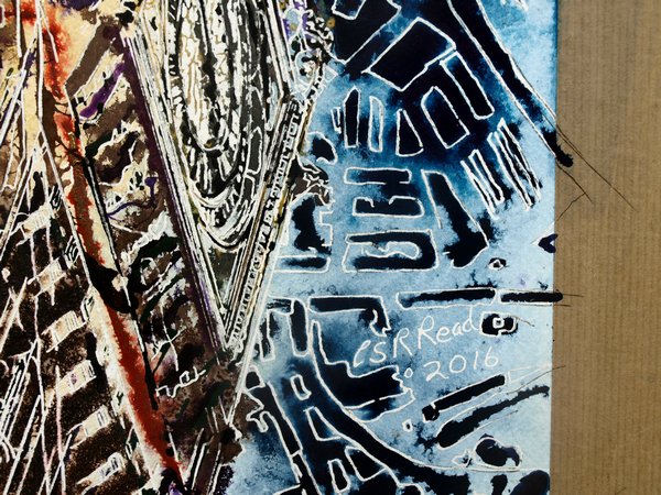 ©2016-Cathy-Read-London-Maps-detail-clock-tower-Watercolour-and-Acrylic-56x76c