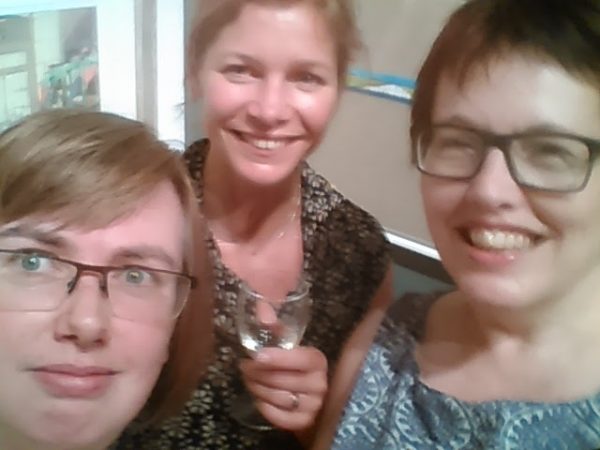 ©2016-Cathy-Read- Society of Women Artists Summer Exhibition Charity evening Selfie with Hazel Reeves and Orsi Cowell-Lehoczky- Digital Image