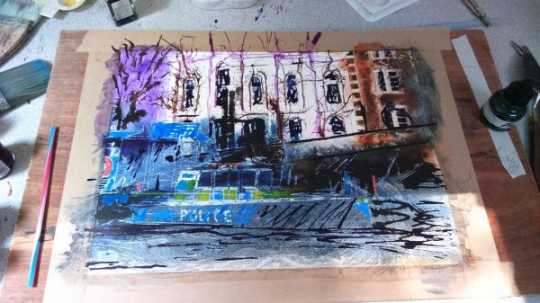 ©2016-Cathy-Read-Current-work-in-progress-Police-boat-on-the-Thames-digital-image