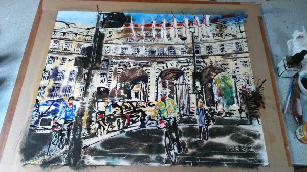 ©2016 - Cathy Read - Admiralty Arch - Watercolour and Acrylic- 40 x 50 cm Nearly Finished or am I
