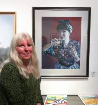 ©2017 - Cathy Read - Sarah Pope with her painting at Artist of the Year 2017- digital image