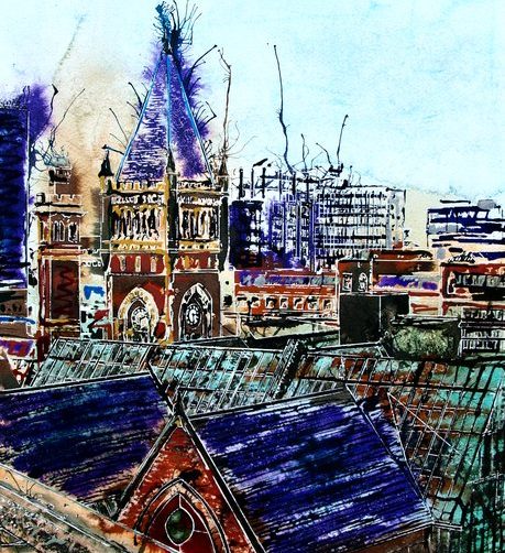 Manchester Skyline-©2017-Cathy-Read - 50 x 40 cm