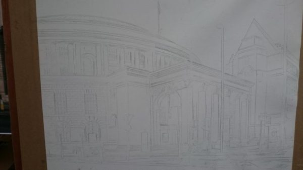 ©2017 - Cathy Read - Manchester Central Library - graphite image