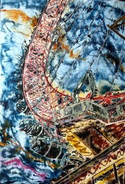 London Eye - ©2017 - Cathy Read - 91x61 cm - Acrylic on paper on board