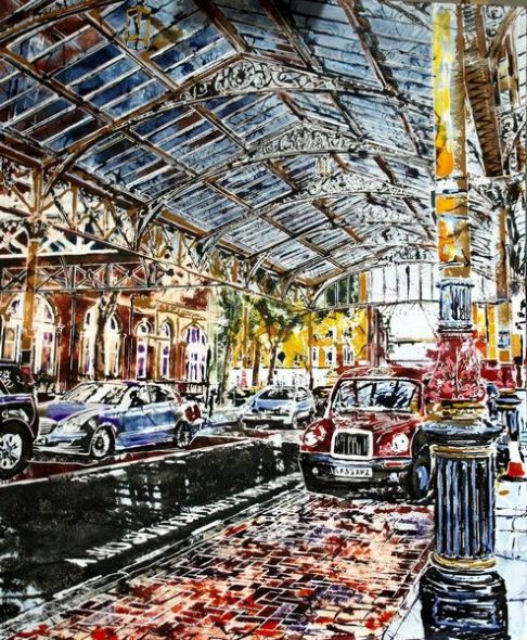 Marylebone Station -©2017 - Cathy Read - Watercolour and Acrylic - 51 x 61cm