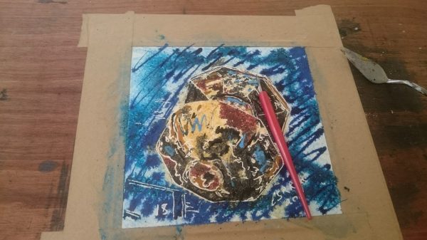 Painting of a brass doo knob. Well Street, Buckingham