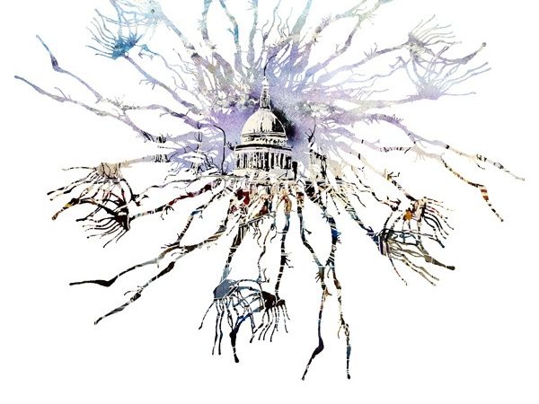 Christmas image from Cathy REad Art - Millenium Bridge Life Snowflake -©2018 Cathy Read