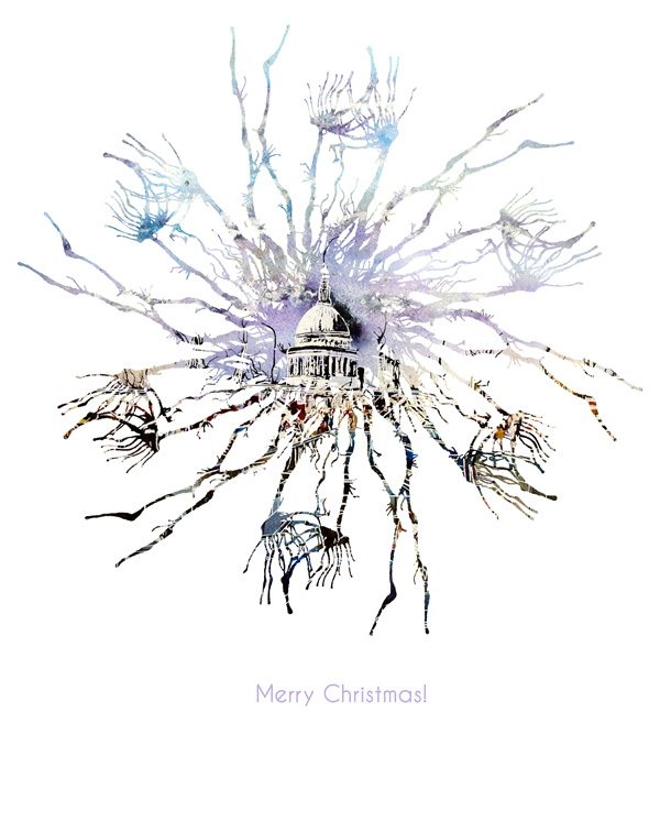 Christmas image from Cathy REad Art - Millenium Bridge Life Snowflake -©2018 Cathy Read