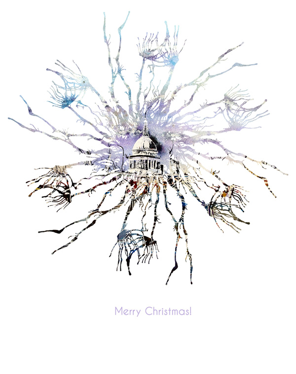 Christmas image from Cathy REad Art - Millenium Bridge Life Snowflake -©2018 Cathy Read