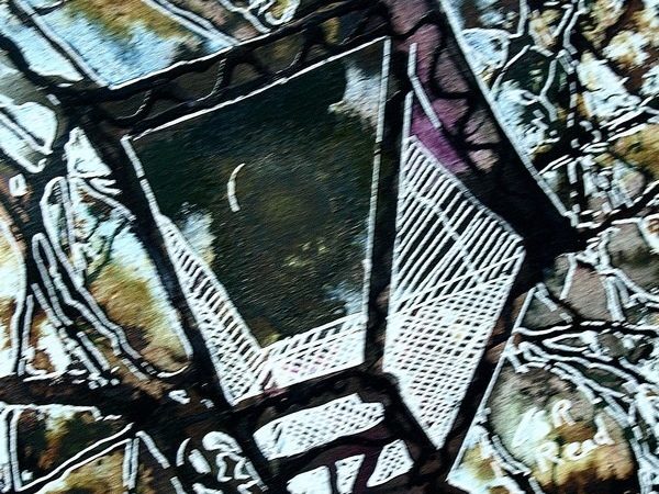 Painting of a Lamp post by Buckingham ChurchDecember - 30 Streetlight - Cathy Read - ©2018 - Watercolour and Acrylic