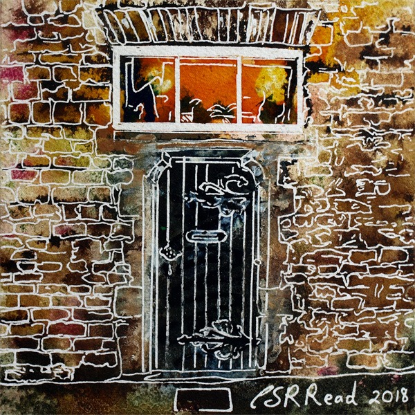 37 Robot Door Painting Original Art By Cathy Read