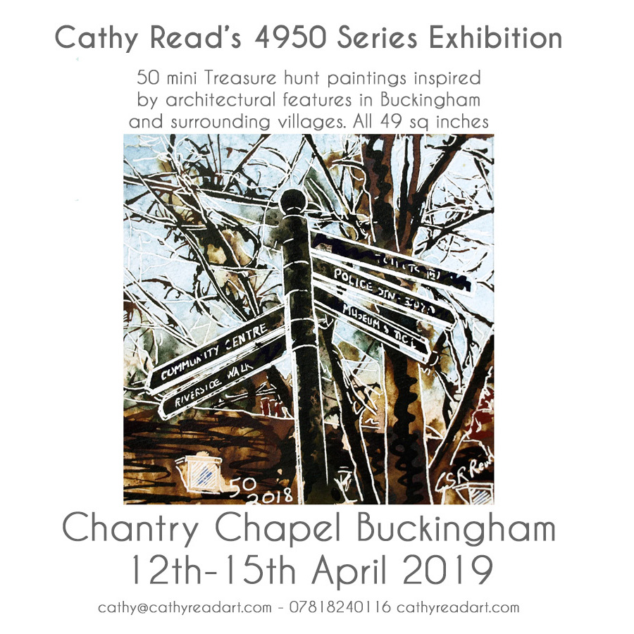 Exhibition of art by Cathy Read's 4950 Painting Series Exhibition poster