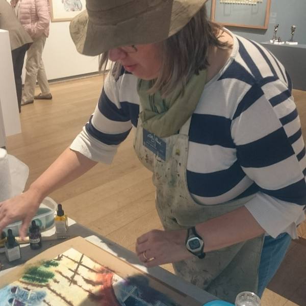 Cathy Read demonstrating at the Mall Galleries London