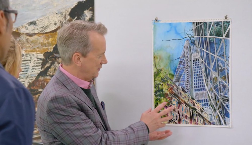 Frank Skinner looking at Lean on Me - Storyvault Films