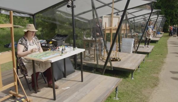 Painting in the pods on Sky Arts Landscape Artist of the Year. Storyvault Films