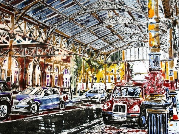 ©2017 - Cathy Read - Painting of Marylebone Station - Watercolour and Acrylic - 51 x 61cm