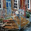 29 Hospital Steps - ©2018 - Cathy Read - Watercolour and Acrylic - 17.8x17.8cm painting of hospital steps