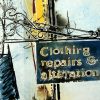 Painting of a shop sign in BuckinghamShop Sign - ©2018 - Cathy Read -Watercolour and Acrylic - 17.8x17.8cm