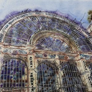Royal Opera House - ©2019 - Cathy Read - Watercolour and Acrylic - 56x76cm Painting of the Iconic building in London