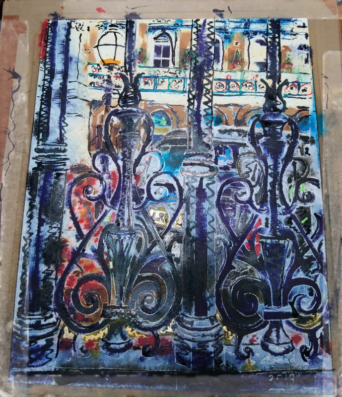 ©2019-Cathy-Read-Charing-Cross-Watercolour-and-Acrylic-41-x-52-cm