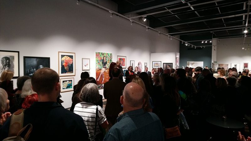 Speeches in Main Gallery ©2019 - Cathy Read - SWA exhibition at Mall Galleries