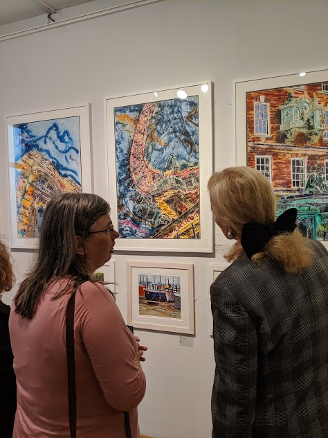 Talking to Princess Michael of Kent at Society of Women Artits Exhibition in the North Gallery ©2019 - Cathy Read - SWA exhibition at Mall Galleries