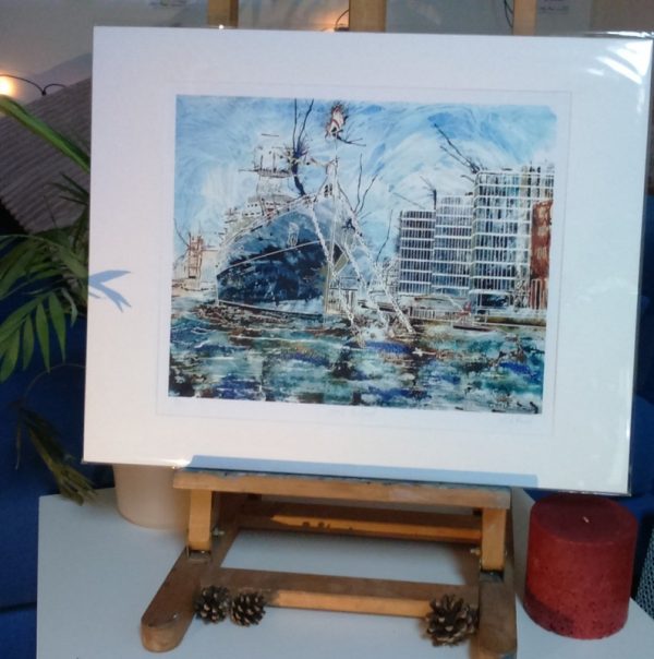 Packaged A4 print on HMS Belfast