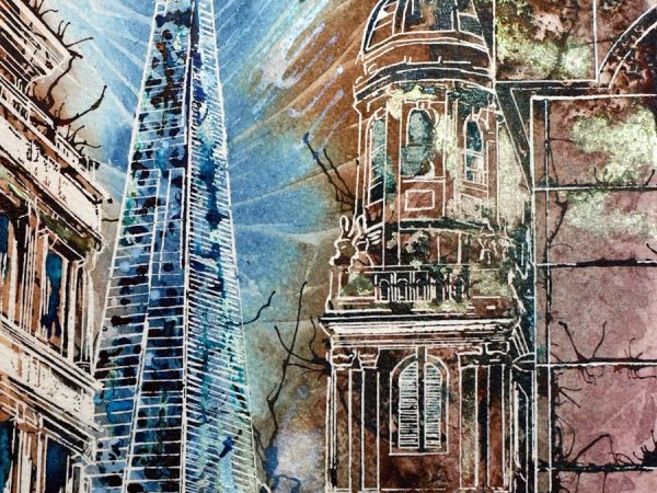 Hidden Shard an original painting of the Shard by Cathy Read