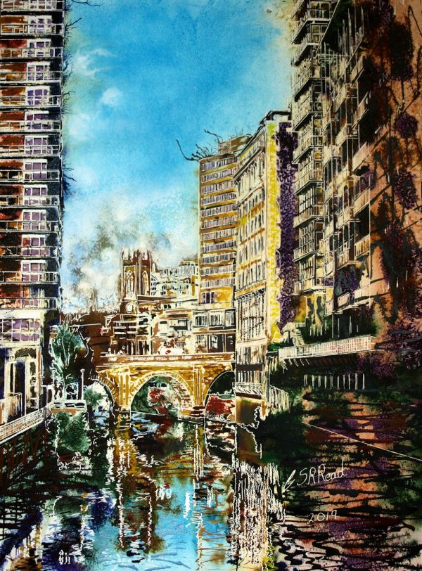 Irwell Reflections - Cathy Read - Watercolour and acrylic ink - ©2019