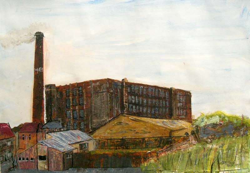 Times Mill - 42x56cm - Mixed media Collage - ©2010 Cathy Read
