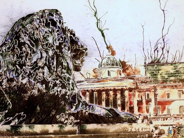 Painting of the Lion at Trfalgar Square
