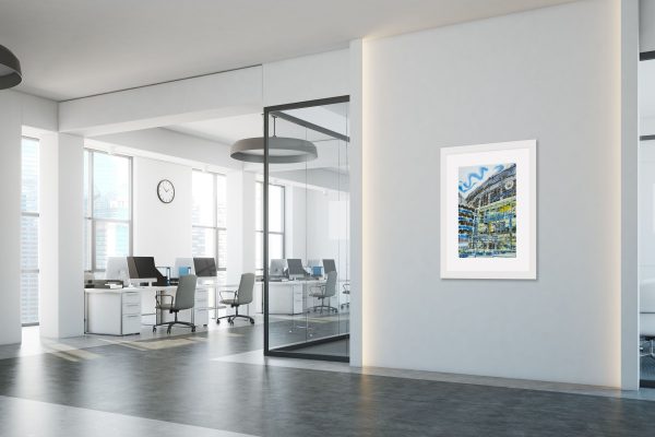 Painting of Manchester Blue room setting