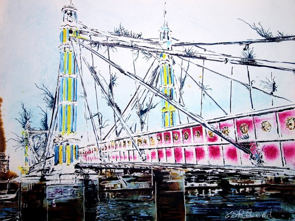 Cathy Read - Artist - Painting of Albert Bridge over the River Thames in London