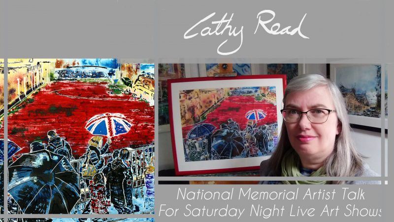 Poppies at the Tower of London. Video title for National Memorail painting by Cathy Read
