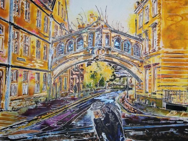 Cathy Read - Artist _Hertford College, Oxford, Bridge of Sighs painting